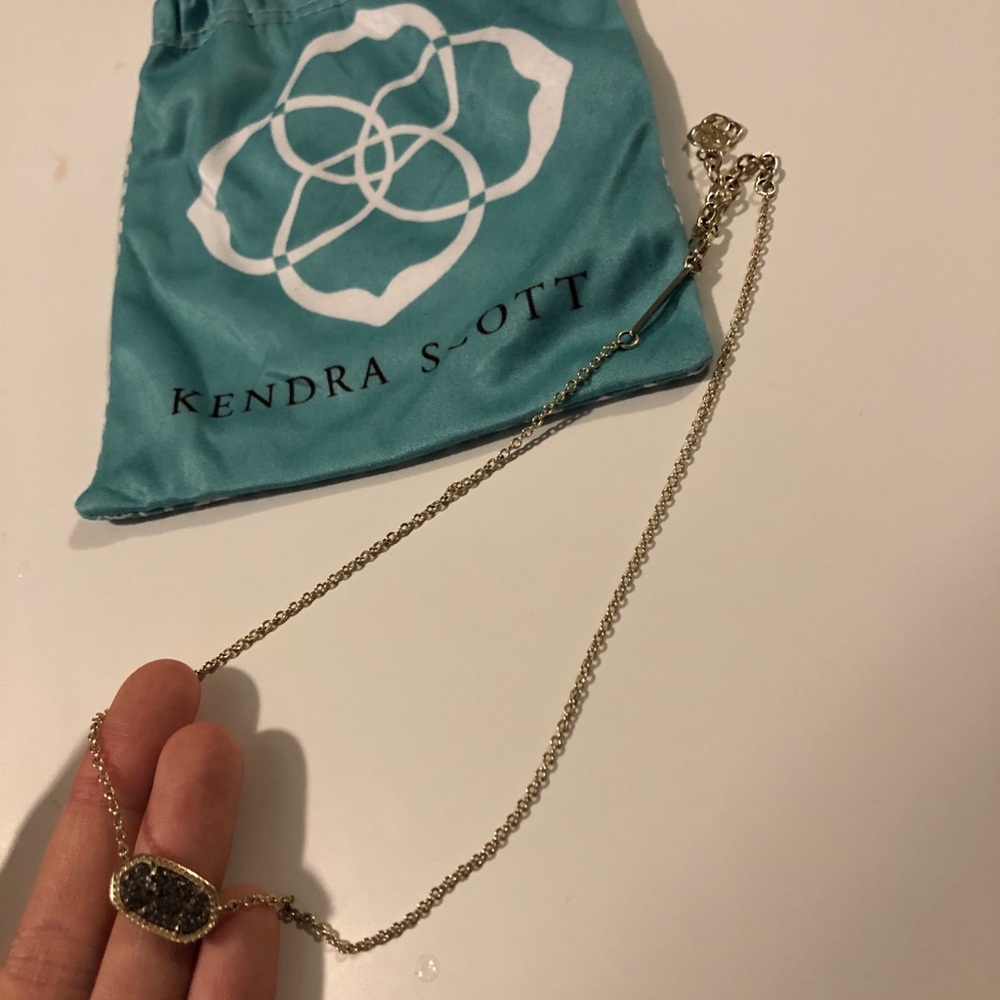 gold platinum Drusy kendra scott necklace